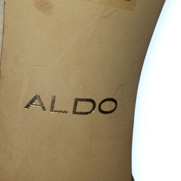 ALDO CREAM SUEDE ANKLE STRAP HEELS SZ.7.5 EUC. - Picture 10 of 11